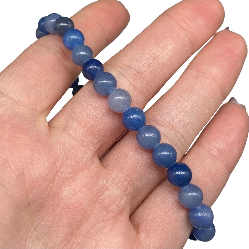 6mm Blue Aventurine Stretch Bracelet Beads Beaded Crystal Stone Gemstone Boho - Picture 3 of 5